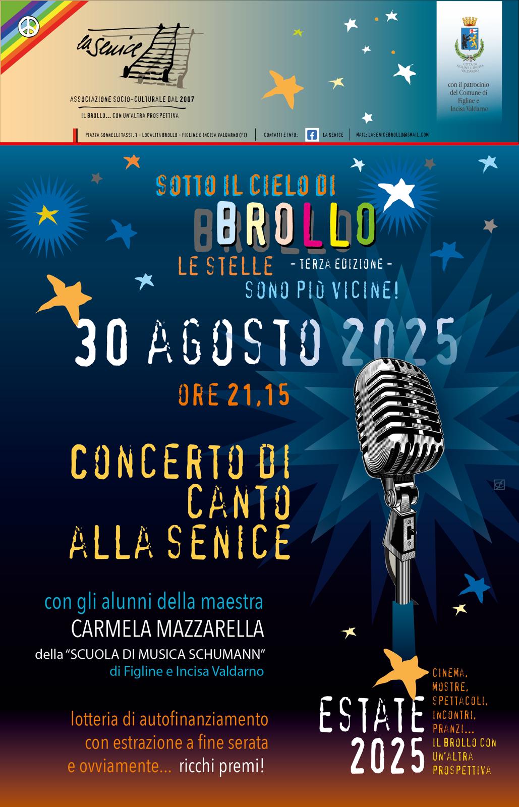 Concerto di canto a La Senice – Rassegna estiva “Sotto il cielo di Brollo. Le stelle sono più vicine” Immagine anteprima